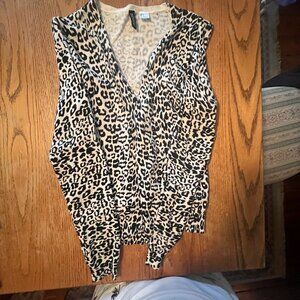 Leopard Print V neck cardigan